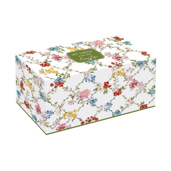 2 darabos porcelán bögrekészlet, 350ml, "Kerti álmok" - Nuova R2S