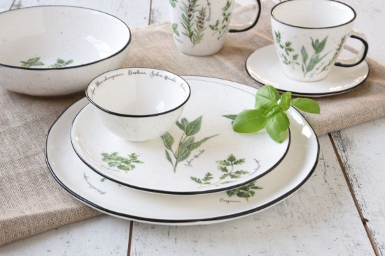 3 darabos porcelán tálkészlet, 10 cm, "Herbarium" - Nuova R2S