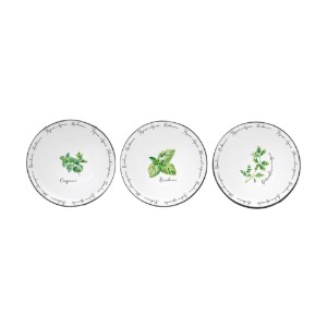 3 darabos porcelán tálkészlet, 10 cm, "Herbarium" - Nuova R2S