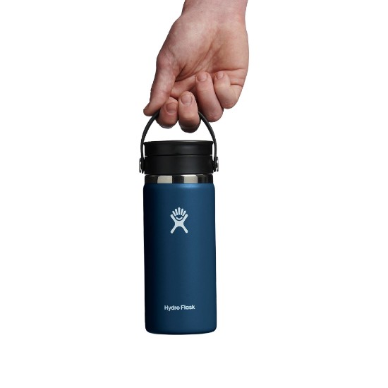 Hőszigetelt flakon, rozsdamentes acél, 470 ml, "Wide Sip", Indigo - Hydro Flask