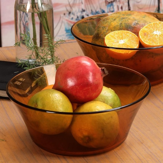 Salátástál, üvegből, 23 cm / 2,2 L, "Lys", Amber - Duralex