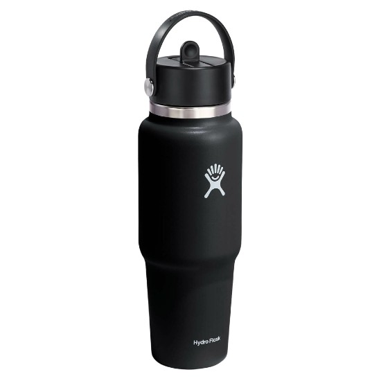 Hőszigetelt flakon, rozsdamentes acél, 950 ml, "Wide Straw", fekete - Hydro Flask