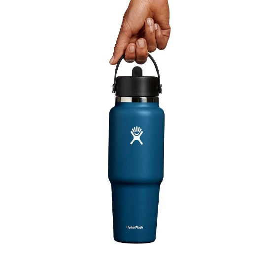 Hőszigetelt flakon, rozsdamentes acél, 950 ml, "Wide Straw", Indigo - Hydro Flask