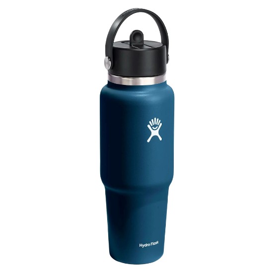 Hőszigetelt flakon, rozsdamentes acél, 950 ml, "Wide Straw", Indigo - Hydro Flask