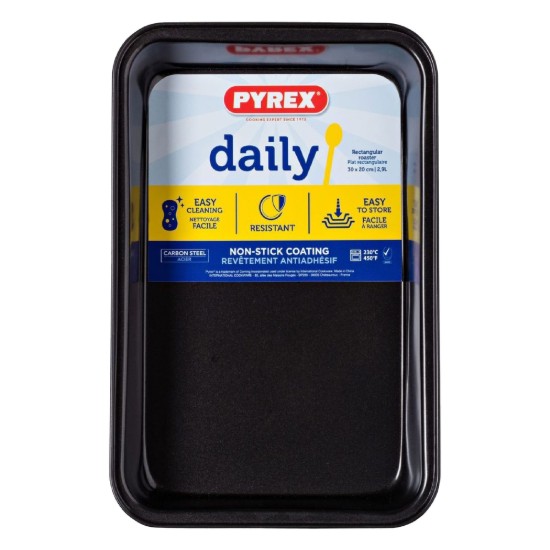 Téglalap alakú sütőtálca, szénacél, 30 x 20 cm, "Daily" - Pyrex