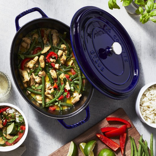 Staub ~ 29 cm / 4,2 literes, Dark Blue ovális Cocotte edény