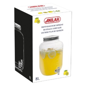 Italadagoló, csappal, pohár, 8 L - Anilar