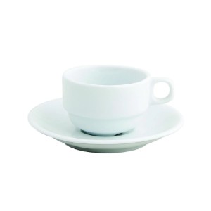 Espresso csésze csészealjjal, porcelán, 85 ml, "Alumilite Bella" - Porland