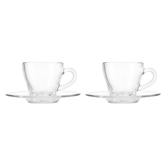 2 db cappuccino csésze készlet csészealjakkal, üveg, 180 ml, Ischia - Borgonovo
