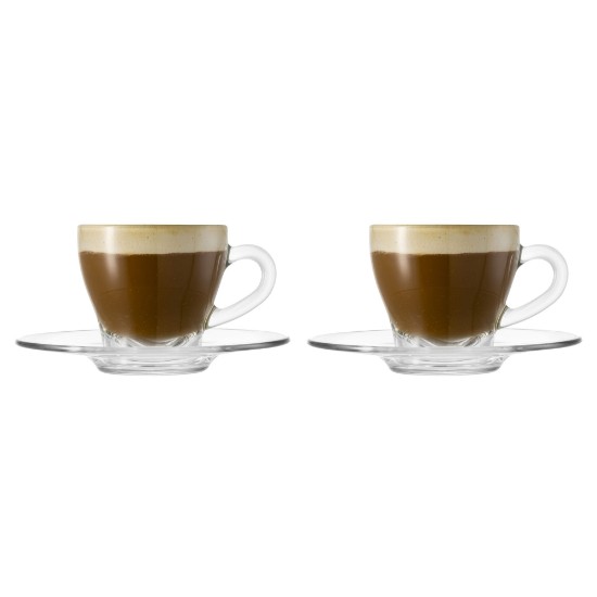 2 db cappuccino csésze készlet csészealjakkal, üveg, 180 ml, Ischia - Borgonovo