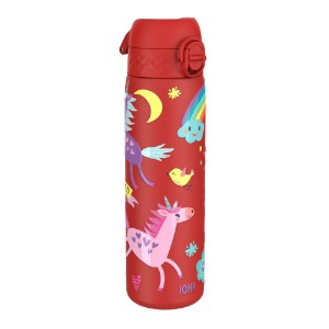 "Slim" kulacs gyerekeknek, rozsdamentes acél, 600ml, piros, Unicorns - Ion8