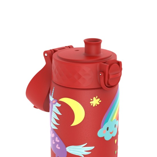 "Slim" kulacs gyerekeknek, rozsdamentes acél, 600ml, piros, Unicorns - Ion8