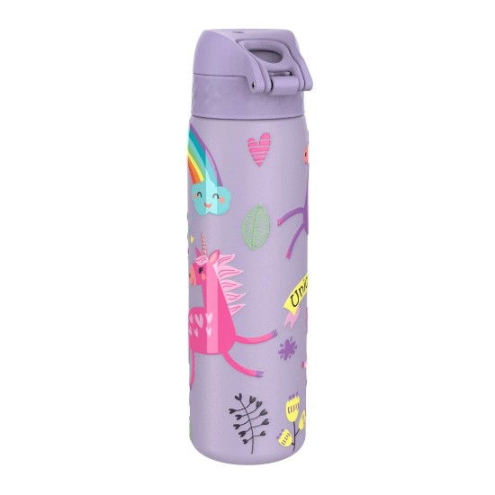 "Slim" kulacs gyerekeknek, rozsdamentes acél, 600ml, Periwinkle, Unicorns - Ion8