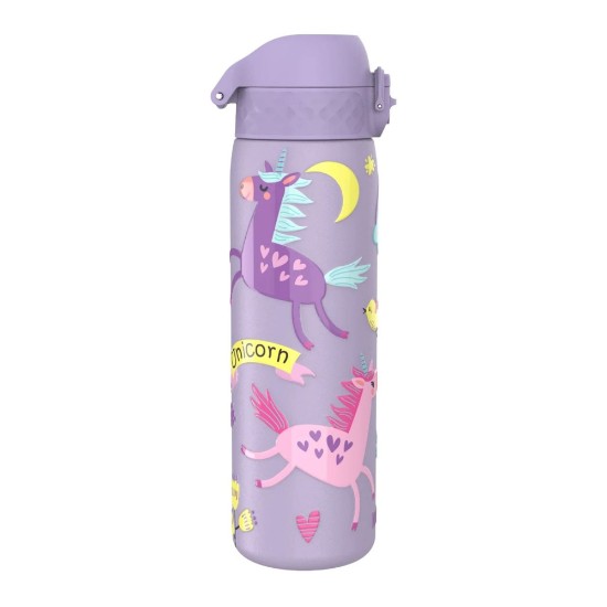 "Slim" kulacs gyerekeknek, rozsdamentes acél, 600ml, Periwinkle, Unicorns - Ion8