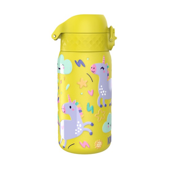 Gyerek kulacs, rozsdamentes acél, 400ml, Yellow, Unicorns - Ion8