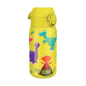Gyermek vizes palack, rozsdamentes acél, 400 ml, Yellow, Dinosaurs - Ion8