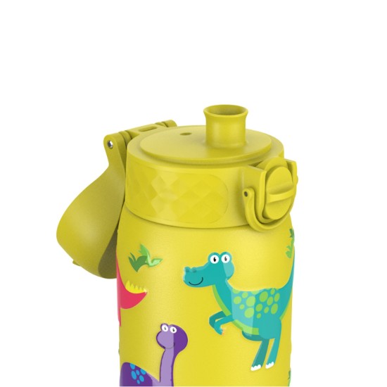 Gyermek vizes palack, rozsdamentes acél, 400 ml, Yellow, Dinosaurs - Ion8