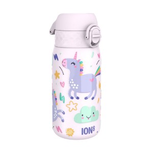 Gyermek vizes palack, rozsdamentes acél, 400 ml, Unicorns - Ion8