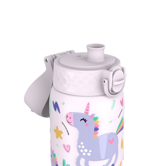 Gyermek vizes palack, rozsdamentes acél, 400 ml, Unicorns - Ion8