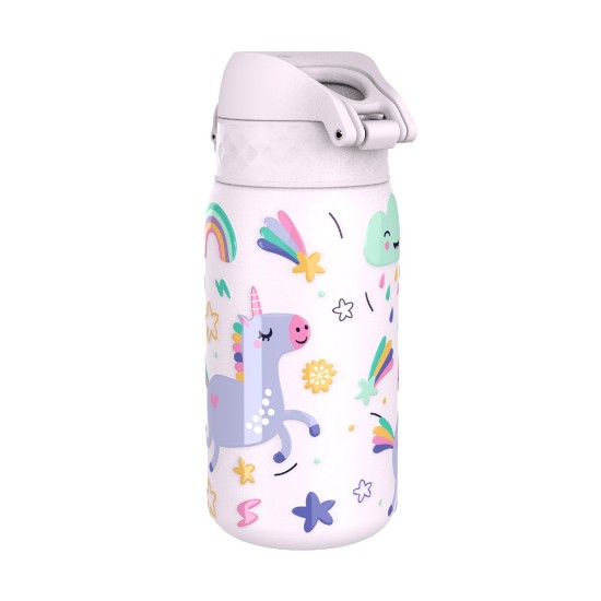 Gyermek vizes palack, rozsdamentes acél, 400 ml, Unicorns - Ion8