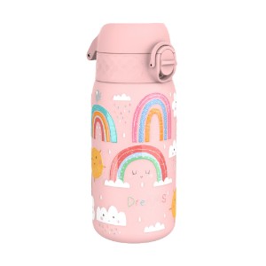 Gyermek vizes palack, rozsdamentes acél, 400 ml, Rainbows - Ion8