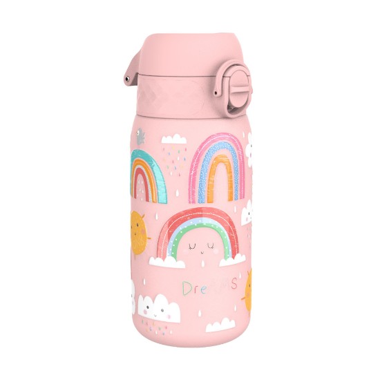 Gyermek vizes palack, rozsdamentes acél, 400 ml, Rainbows - Ion8