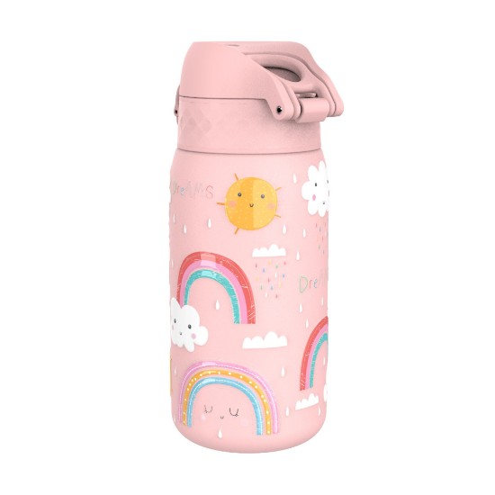 Gyermek vizes palack, rozsdamentes acél, 400 ml, Rainbows - Ion8