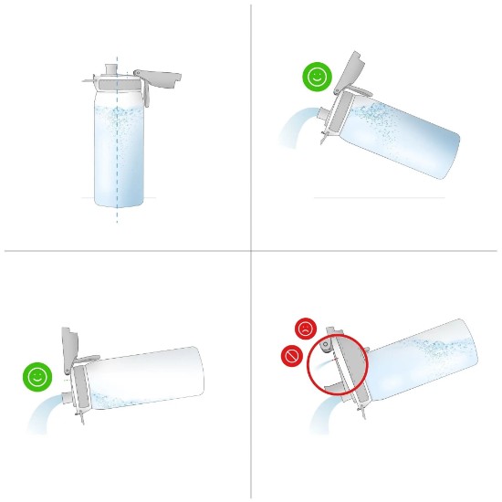 Gyermek vizes palack, rozsdamentes acél, 400 ml, Rainbows - Ion8
