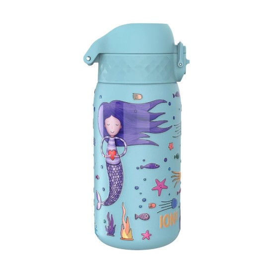 Gyermek vizes palack, rozsdamentes acél, 400 ml, Mermaids - Ion8