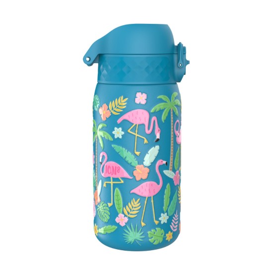 Gyermek kulacs, rozsdamentes acél, 400 ml, Flamingos - Ion8