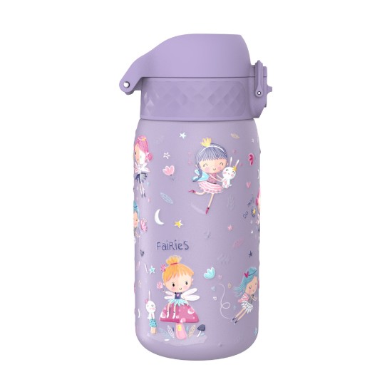 Gyermek vizes palack, rozsdamentes acél, 400 ml, Fairies - Ion8