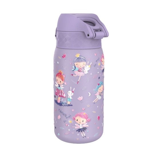 Gyermek vizes palack, rozsdamentes acél, 400 ml, Fairies - Ion8