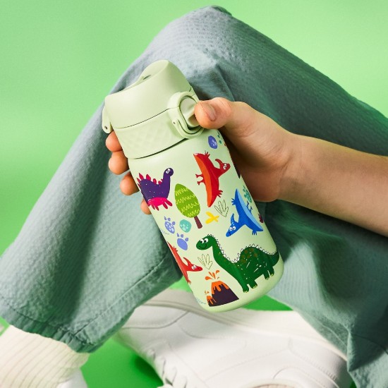 Gyerek kulacs, rozsdamentes acél, 320ml, Surf Green, Dinosaurs - Ion8