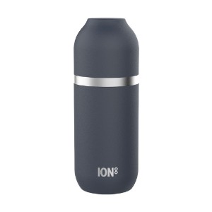 Vákuumlombik, pohárral, rozsdamentes acél, 700ml, "Luma", hamu sötétkék - Ion8