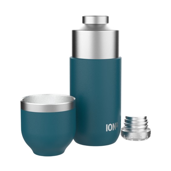 Vákuumlombik, pohárral, rozsdamentes acél, 700ml, "Luma", Deep Teal - Ion8