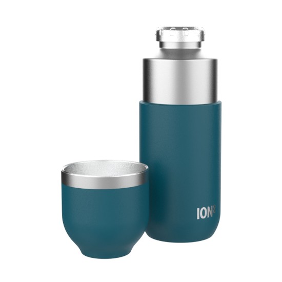 Vákuumlombik, pohárral, rozsdamentes acél, 700ml, "Luma", Deep Teal - Ion8