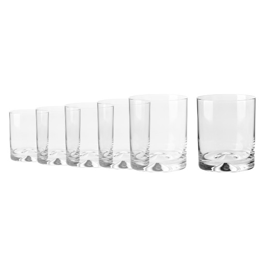 6 részes whiskys pohár készlet, üvegből, 260ml, "Mixology" - Krosno