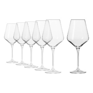 6 darabos vörösboros pohár készlet, kristályüveg, 490ml, "Avant-Garde" - Krosno
