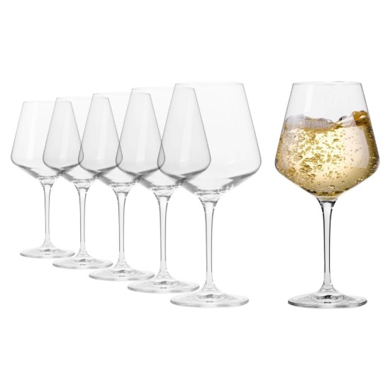 6 darabos Chardonnay borospohár készlet, kristályüvegből, 560 ml, "Avant-Garde" - Krosno