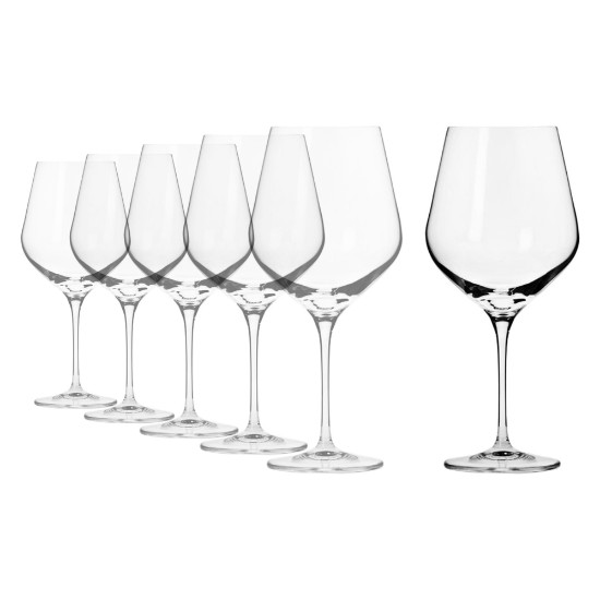 6 db burgundi borospohár készlet, kristályüveg, 860ml, "Splendour" - Krosno