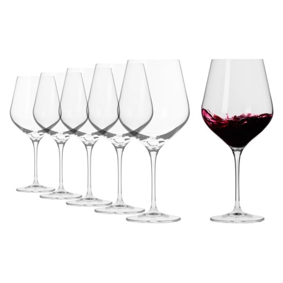 6 db burgundi borospohár készlet, kristályüveg, 860ml, "Splendour" - Krosno