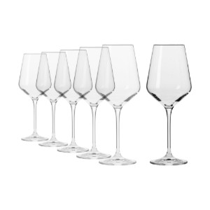 6 db-os fehérboros pohár készlet, kristályüveg, 390ml, "Avant-Garde" - Krosno