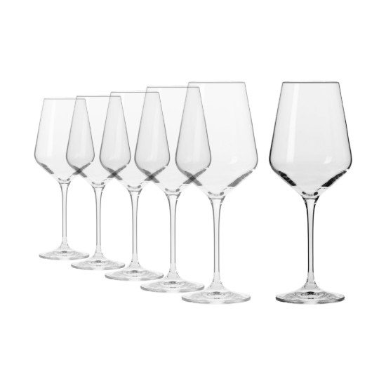 6 darabos fehérboros pohárkészlet, kristályüveg, 450 ml, "Avant-Garde" - Krosno