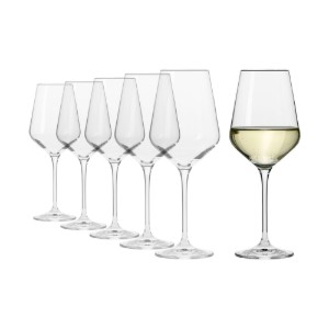 6 db-os fehérboros pohár készlet, kristályüveg, 390ml, "Avant-Garde" - Krosno