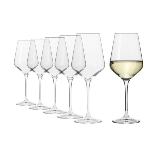 6 darabos fehérboros pohárkészlet, kristályüveg, 450 ml, "Avant-Garde" - Krosno