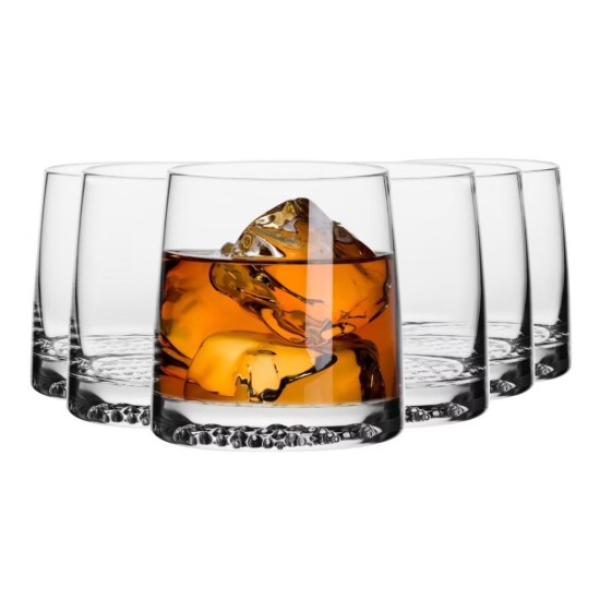 6 db whisky pohár készlet, kristályos üveg, 370 ml, "Fjord" - Krosno