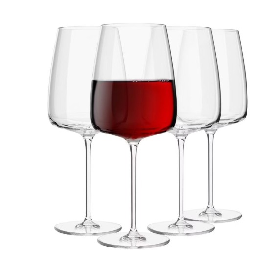 4 darabos vörösboros pohár készlet, kristályüveg, 750 ml, "Modern" - Krosno