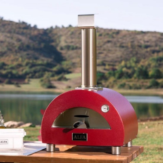Moderno 1 Pizze fatüzelésű pizzakemencé, piros - Alfa