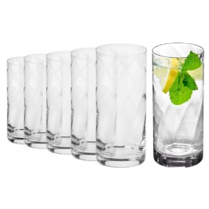 6 db long drink pohár készlet, kristályos üveg, 380 ml, "Romance" - Krosno