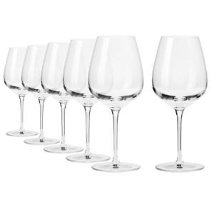 6 darabos vörösboros pohár készlet, kristályüvegből, 680 ml, "Divine" - Krosno